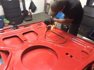 cutting bottom of 1968 camaro hood vents