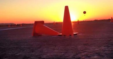 Autocross cone sunrise