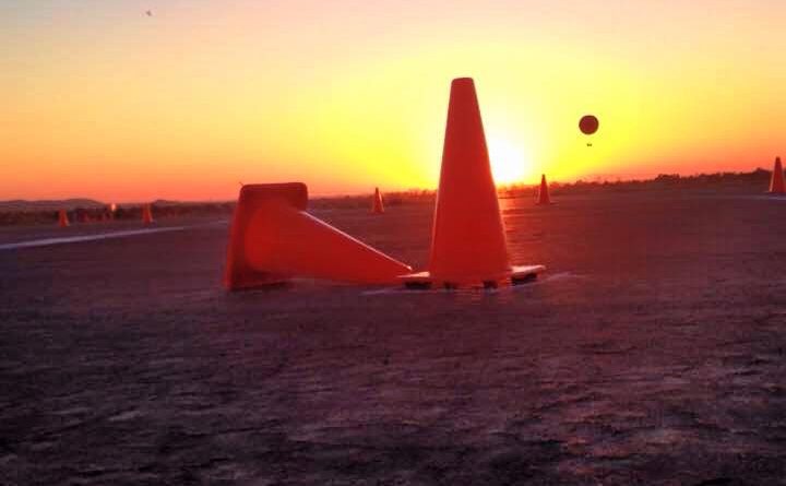 Autocross cone sunrise