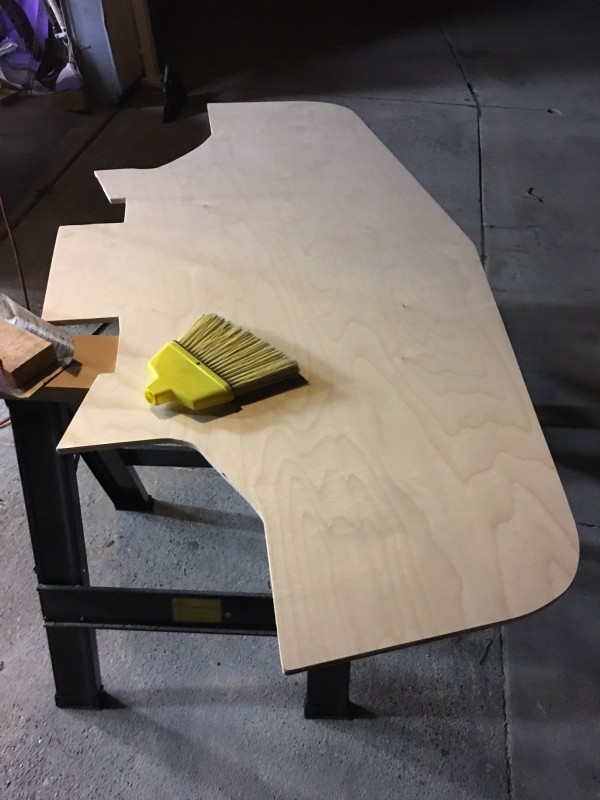 DIY splitter finished cutting out of plywood