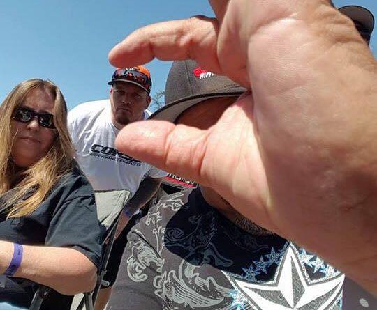 Don Gonzales making sure Greg Nelson doesn't get a big head from too many wins Street Machine and Muscle Car Nationals Autocross 201