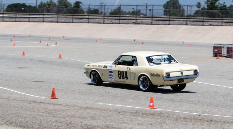 Michael Bowers Yellow 1965 Mustang NMCA West Hothckis Autocross June 2017