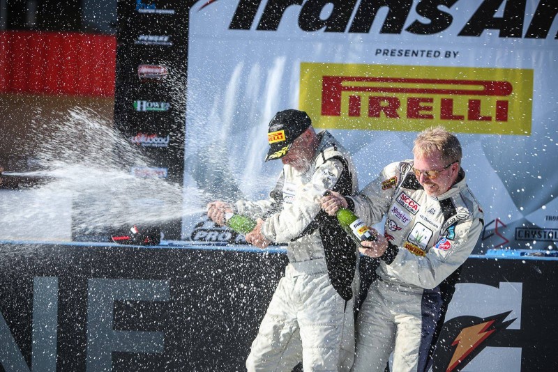 Oli Thordarson on the Trans Am podium autoxandtrack featured driver