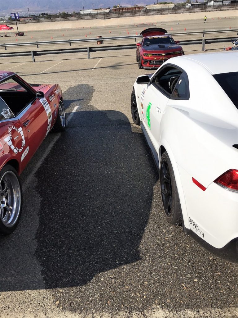 Greg Nelson's Camaro peed itself after losing to Paul's Mustang NMCA West Hotchkis Autocross September 2017