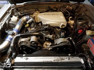 Danny Leetch Autocross Fox Body Mustang Engine compartment