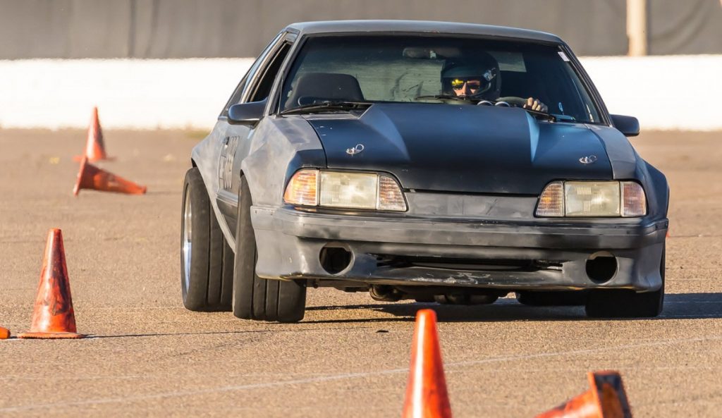 Danny Leetch Autocross Fox Body Mustang action shot