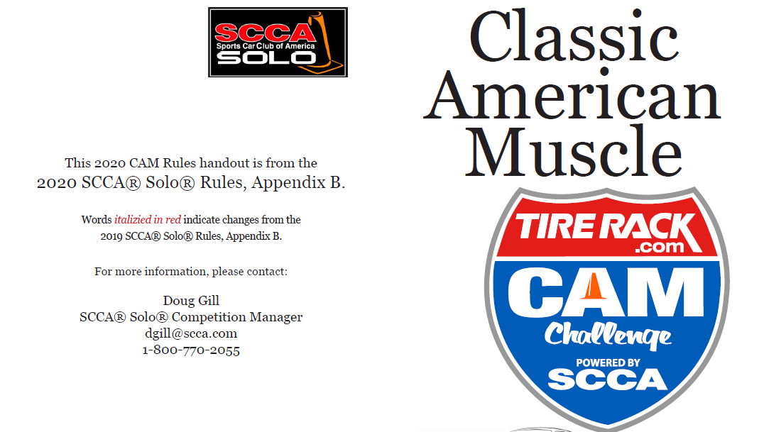 State of SCCA CAM Class 2020 — AutoXandTrack