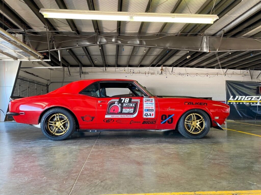 Red Camaro black and gold wheels